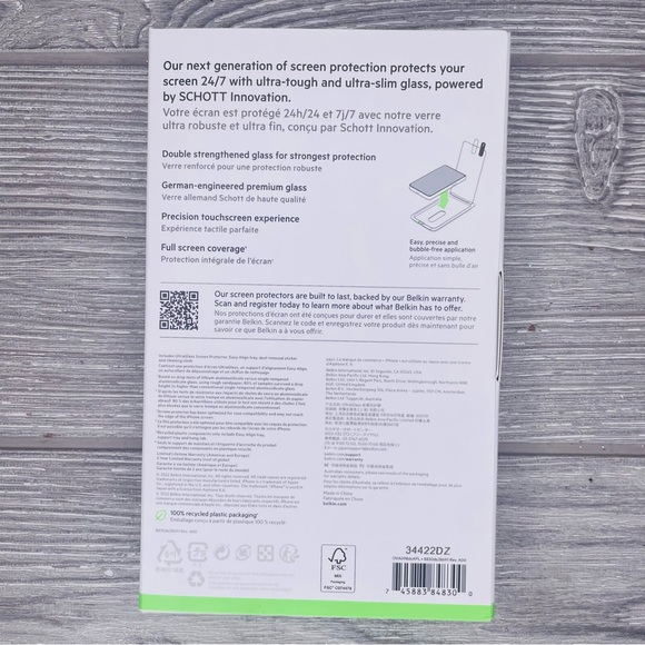 NEW BELKIN Ultra Glass Screen Protector for iPhone 12/13/14 Pro 6.1" Screen - Picture 2 of 3